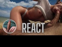 Reaccionar: ¡Pequeña rubia con gran culo folla en la playa! Amateur LeoLulu