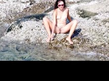 Chica nudista masturbación # Dron VOYEUR