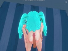 HENTAI 3D Hatsune Miku divirtiéndose en la playa (parte 3)