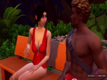 Me follo a mi nuevo compañero salvavidas negro, qué gran polla tiene - Animaciones sexuales calientes
