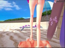 Makima Bikini follada en la playa - Hombre con motosierra &vert; Versión completa y Pov en Sheer & PTRN Fantasyking3