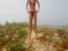  cámara captada en la playa pública cómo mear Angel Fowler