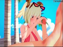Burnice Mamada en bikini en la playa - Zenless Zone Zero &vert; Versión completa y Pov en Sheer & PTRN Fantasyking3