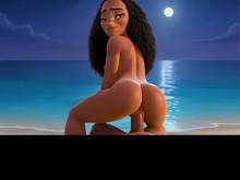 Animación captada en la playa de una esposa morena tetona caliente dando una mamada descuidada recibiendo anal y pidiendo un creampie crudo Morena traviesa de gran culo