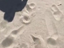 La chica la convenció para que mostrara su pene y bailara desnuda en la playa por dinero
