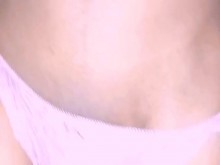 Femboy Feminizada y jaula de castidad y tapón anal dentro de la lencería y camina afuera como una mariquita orgullosa