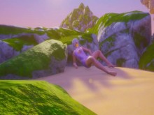 Después de una fiesta en la playa, la esposa regresó sin bragas y le acaricia el coño [hentai 3D]