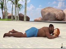 Esposa inocente es follada en la cara en la playa