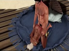 3D Duro Oral y Anal en la Playa